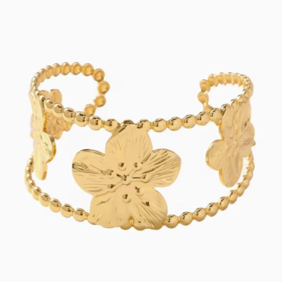 304 Stainless Steel Adjustable Bracelet/Hypoallergenic, KC Golden Plated Bangle - Picture 3 of 7